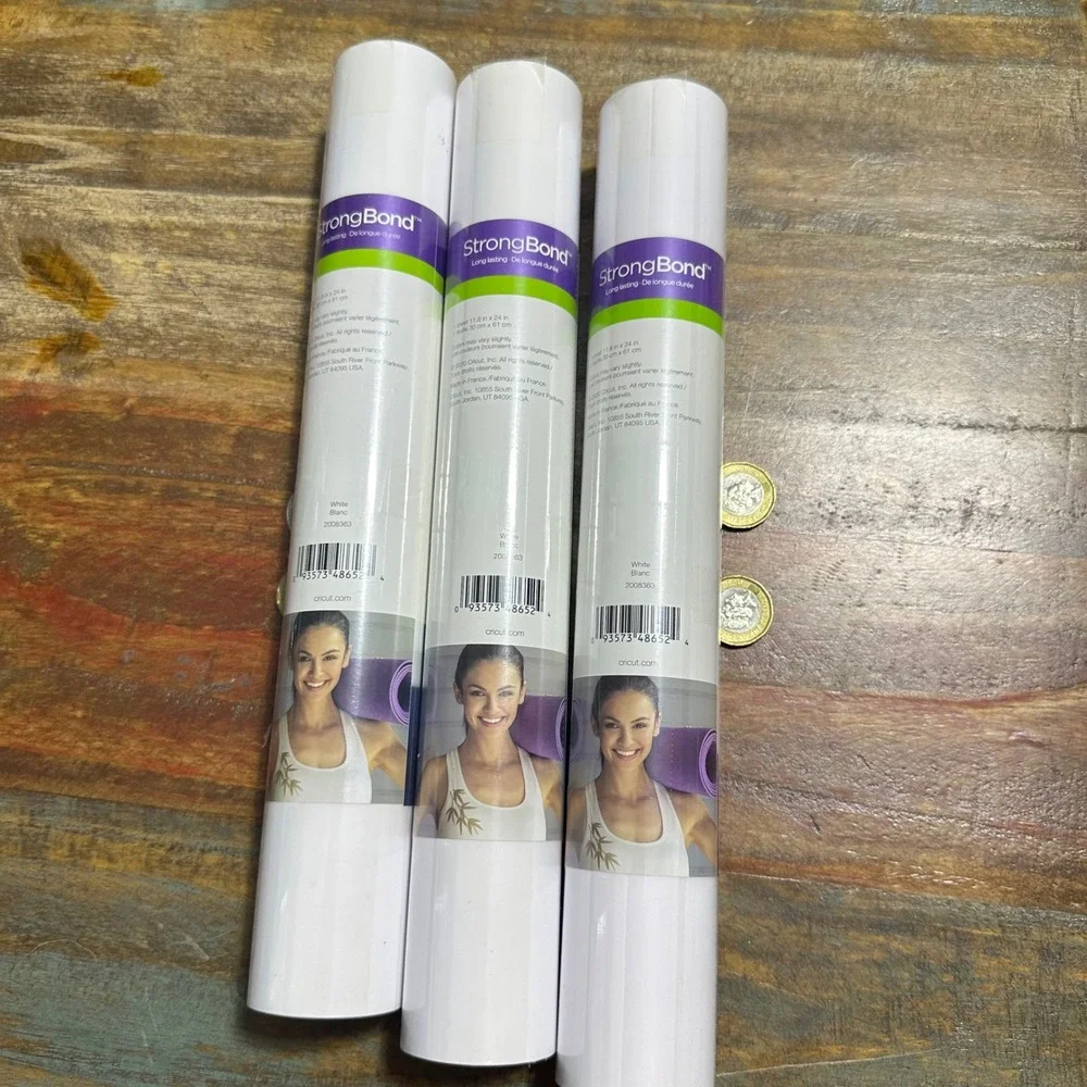 Lot of 3 Cricut SportFlex Iron-On Vinyl White StrongBond 11.8 x 24 HTV 2008363